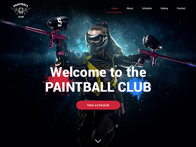 Paintball Landing Page black gun header hero header landing page menu paint paintball splash weapon