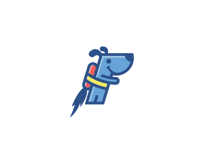 Webtranslateit Mascot animal dog flying jetpack logo mascot