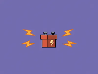Battery battery flat design icon illustration illustrator minimal ray vector