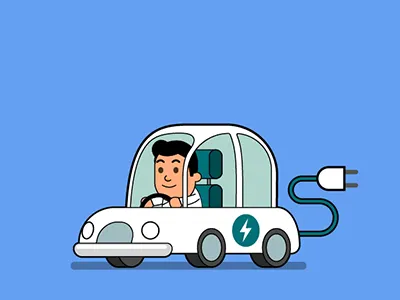 Electric vehicle car electric flat design illustration illustrator minimal vector vehicle videoscribing