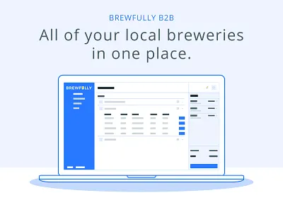 Brewfully B2B craft beer dashboard design illustration marketing tech vector web app