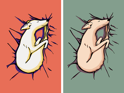 Sleeping Iggy Dog - Alternative Color Schemes cute animal dog illustration drawing iggy iggy dog illustration italian greyhound sleeping dog whippet yoga dog