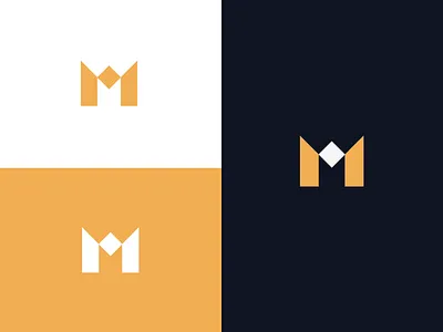M crown gold icon king letter logo m monogram royal salt
