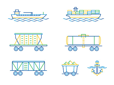 Phosagro Iconography annual report icon iconography icons line set stroke