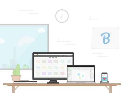 My setup at Bannerwise! debut debutshot desk dribbble intern macbook setup sketch visual visualdesign workspace