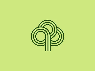 Lines art brand design green illustration lines logo mark shamrock thick lines tree vector