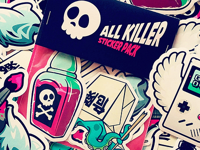 All Killer Sticker Pack creepy illustration slaps sticker pack stickers vinyl vinyl stickers