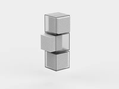 Stacked 3d abstract geometry illustration object stack stacked transparency