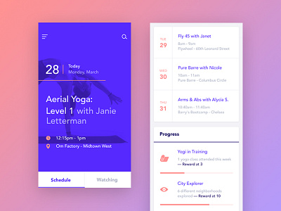 Fitness App app cards design fitness ios mobile profile ui ux