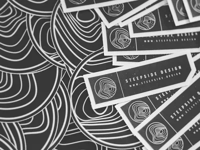 Steepside Design Stickers black design lines round simple stickers white
