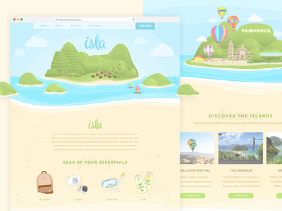 Isla Adventure Website adventure design hopping illustration island pages summer ui ux web website