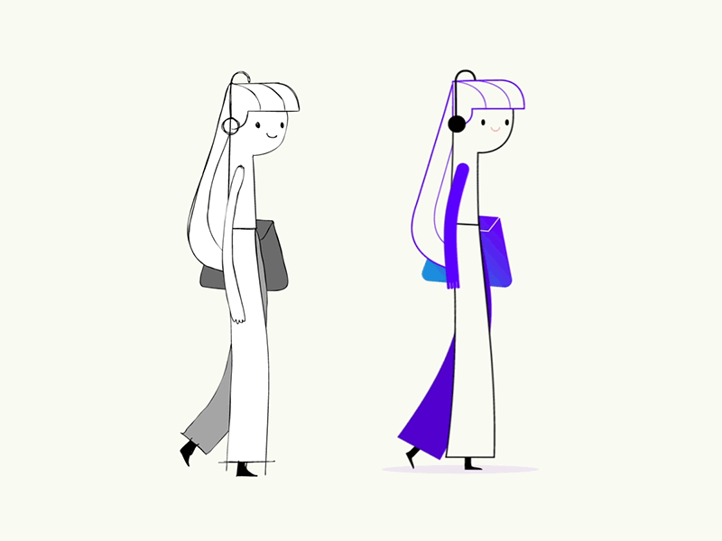Sneak peek - Walk Cycle ae aftereffects animation character cleanup rough toonboom walkcycle