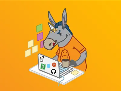 Burricorn adobe illustrator character design donkey tech unicorn vectors