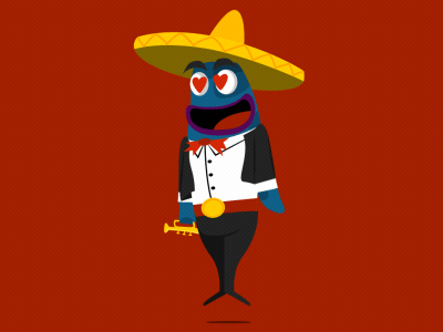 Cara in Love ae animation cartoon character animation fish funny gif illustration mariachi motion tavarense water