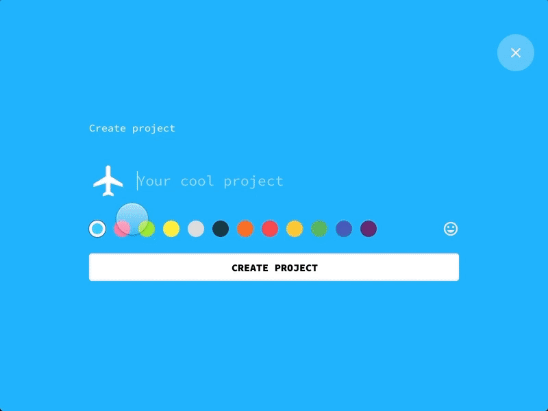 Create a project animation colors form framer icons project prototype