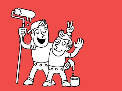 The Happy Painters branding character design illustration painter