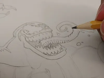 Sketching Venom art artist comics sketch sketching spider man venom