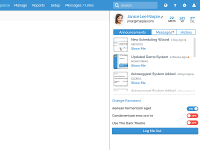 Slide out menu concept V2 app menu slide slide out slide out menu slider slider menu telecom telesoft tem web app