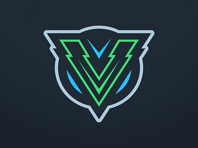 Letter V Logo Design arrow branding design electric esports gaming letter v logo neptune sea green sports