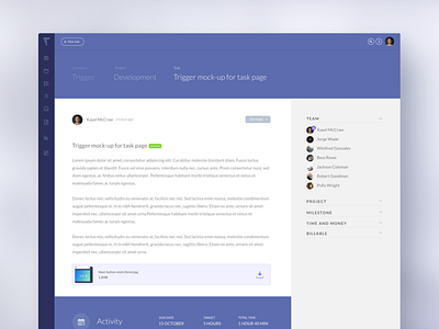 Trigger UI mock-up activity admin icons mock up new product project task trigger triggerapp ui ux