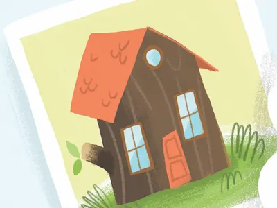 Log House editorial illustration log house