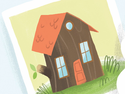 Log House editorial illustration log house