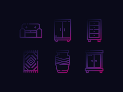 Home Furniture Icon cabinets flaticon furniture gradient home furniture icon icon set illustration sofa