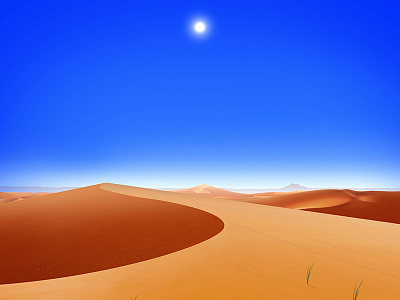 Desert Noon bright desert digital painting earth day illustration noon sandy sunny