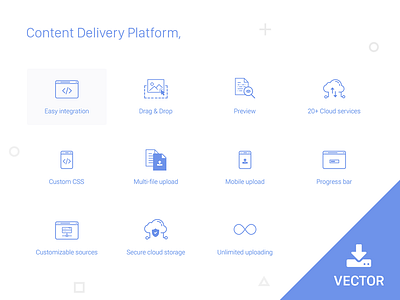 Content Delivery Platform Icons flat free freebies glyph icon icon set icons minimal resource simple stroke vector