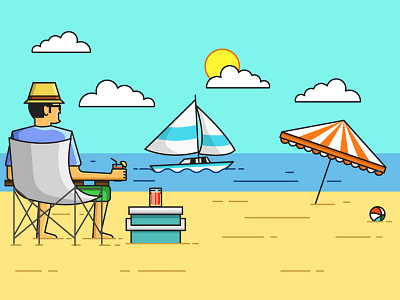 Beach View beach beachview design designer icondesign illustration landscape sunnyday