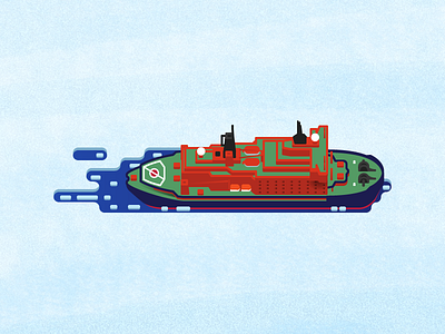 Icebreaker "50 Let Pobedy" arctic ice icebreaker illustration ship