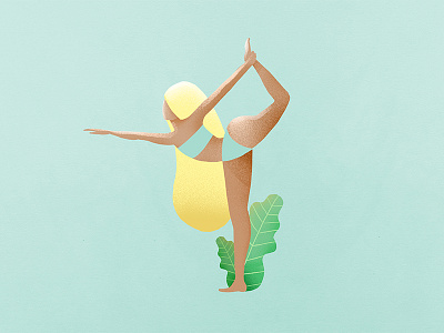 Yoga flat hair illustration organic photoshop plant sport texture woman yoga