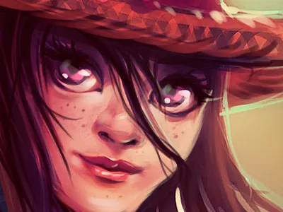 Summer mood. girl hair hat long portrait smile summer