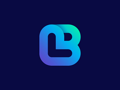 LB Monogram | Digital marketing logo bl l b bloom blume gradient geometric branding identity gradient colorful fresh shadow connection connected smart connection power brand marketing digital seo monogram icon mark square letter lettering