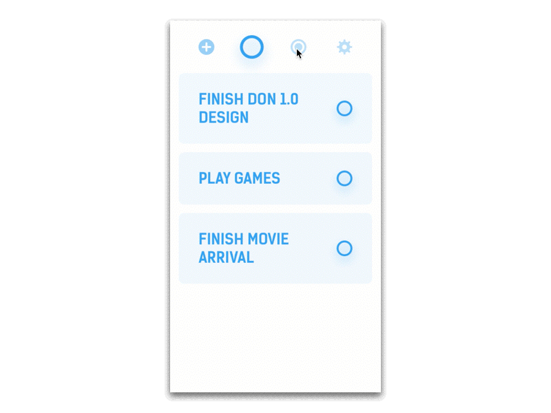 DON - Animated Prototype animation app blue ios list prototype shadow to do uiux