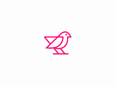 Bird minimal - pause coffee bird fun logotype minimal