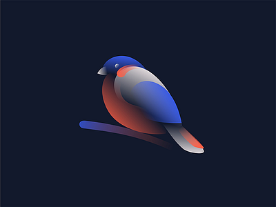 Bullfinch bird bullfinch finch gradient identity logo mark nature sparrow symbol