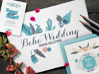 Boho Wedding Graphic Collection – Only $3 boho collection wedding collection