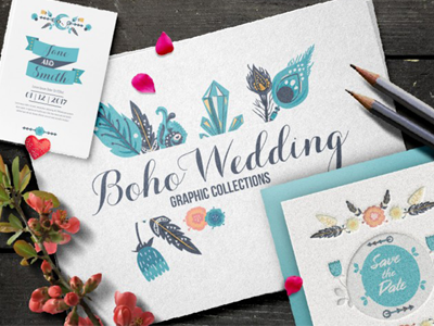 Boho Wedding Graphic Collection – Only $3 boho collection wedding collection