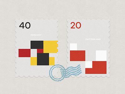 postage stamp #8 flag geometric germany mail minimal national flag postage stamp stamp switzerland