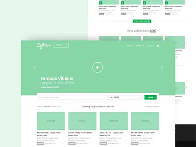 Sofar Videos Index Wireframes sofar video web wireframes