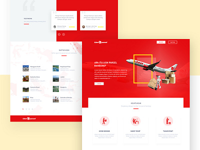 Membership LionParcel Bandung - Landing Page design illustration red ui ux web