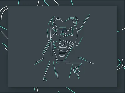 The Joker bad guy batman character comic flat illustration illustrator joker line art the joker villain