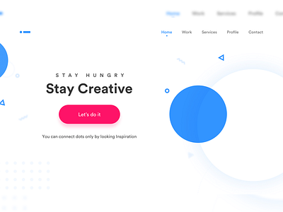 Stay Hungry! Stay Creative! bangalore blue chennai circle creative dots fun landing page trending ui design visual design