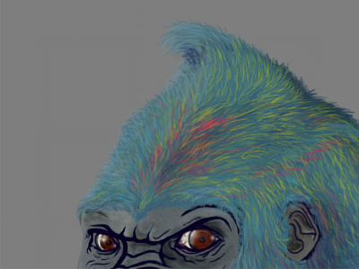 Disco Gorilla digital painting disco free throw fur gorilla hair illustration music sketch