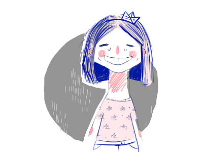 Paper Boat Princess cartoon photoshop portrait quick self sketch summer