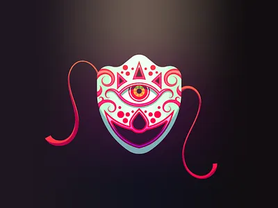 Mask of Truth (124/365) creepy glow gradient illustration legend of zelda mask mask of truth ocarina of time scary string video game art weapon