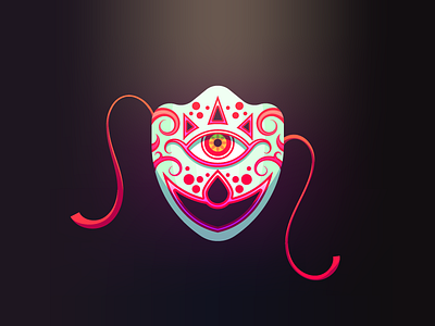 Mask of Truth (124/365) creepy glow gradient illustration legend of zelda mask mask of truth ocarina of time scary string video game art weapon