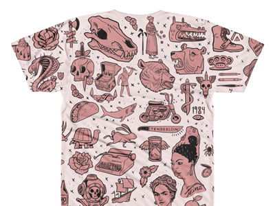 Flashy Tee apparel design drawing flash illustration san francisco tattoo tee