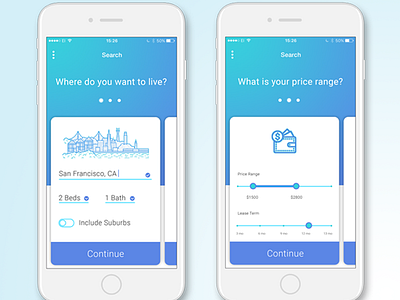 Rental search iOS App ios mobile realestate ui design ux